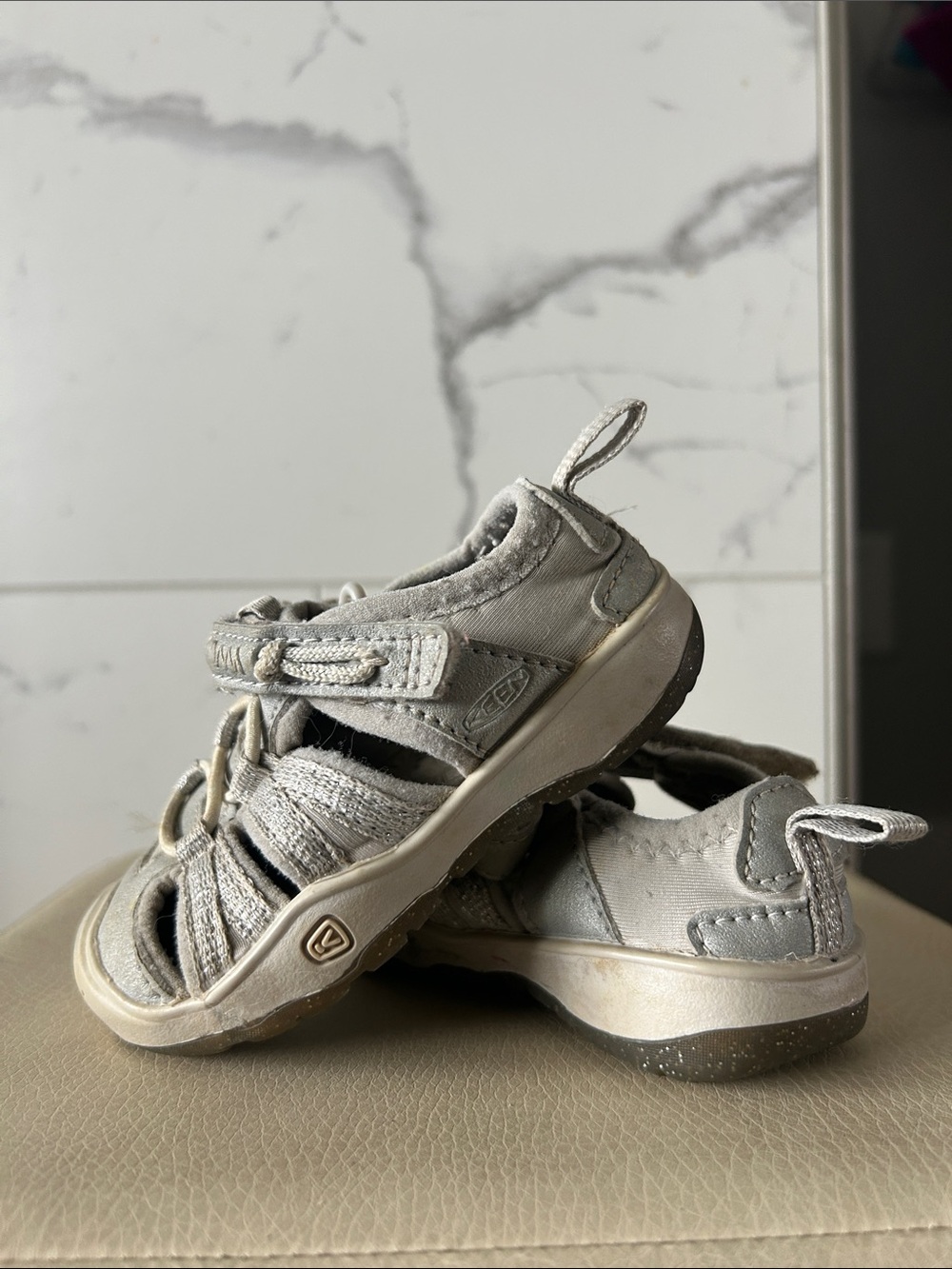 Keen Kids Light Gray/Silver Closed-Toe Sport Sandals